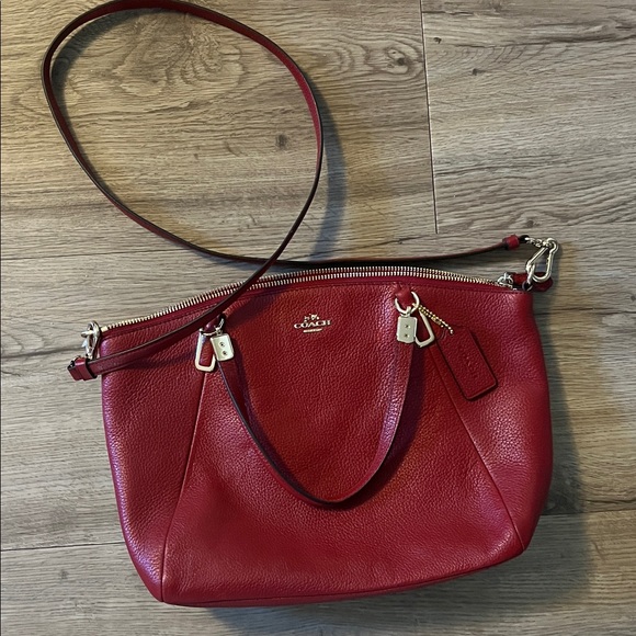 Coach Cherry Red Leather Shoulder Bag - Picture 1 of 4